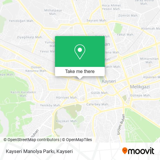 Kayseri Manolya Parkı map