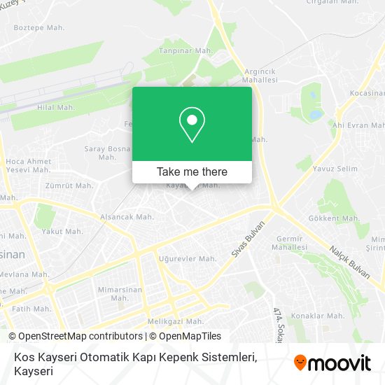 Kos Kayseri Otomatik Kapı Kepenk Sistemleri map
