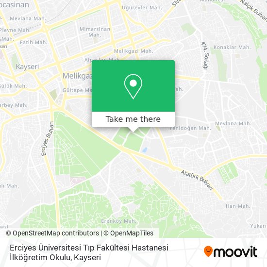 Erciyes Üniversitesi Tıp Fakültesi Hastanesi İlköğretim Okulu map