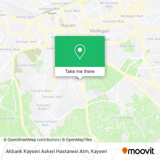 Akbank Kayseri Askeri Hastanesi Atm map