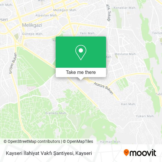 Kayseri İlahiyat Vakfı Şantiyesi map