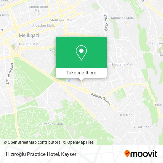 Hızıroğlu Practice Hotel map