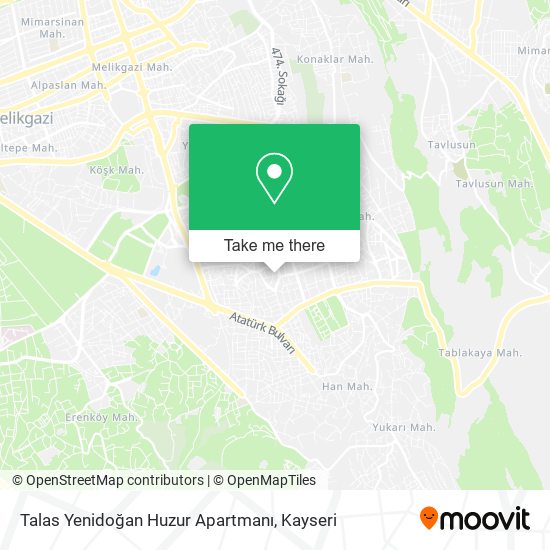Talas Yenidoğan Huzur Apartmanı map