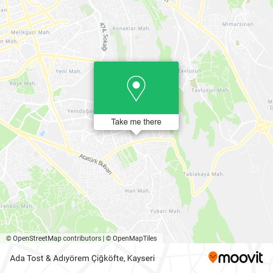 Ada Tost & Adıyörem Çiğköfte map