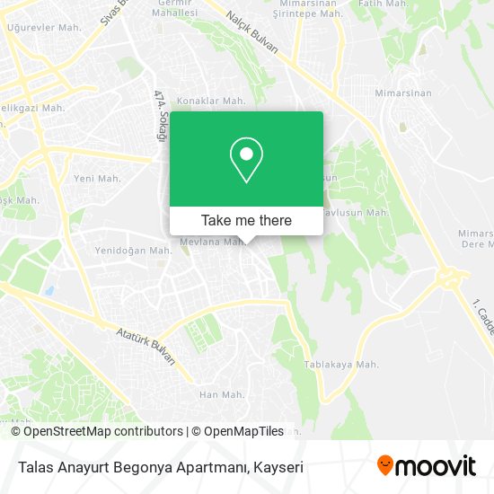 Talas Anayurt Begonya Apartmanı map