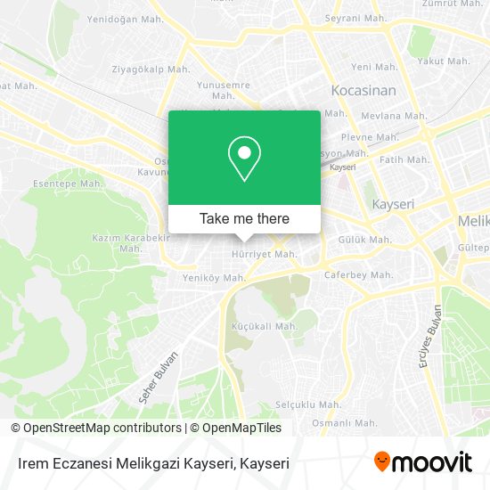 Irem Eczanesi Melikgazi Kayseri map