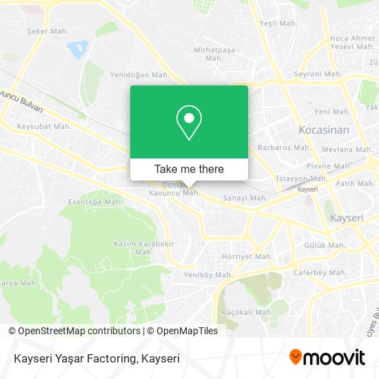 Kayseri Yaşar Factoring map