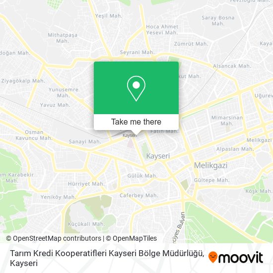 Tarım Kredi Kooperatifleri Kayseri Bölge Müdürlüğü map