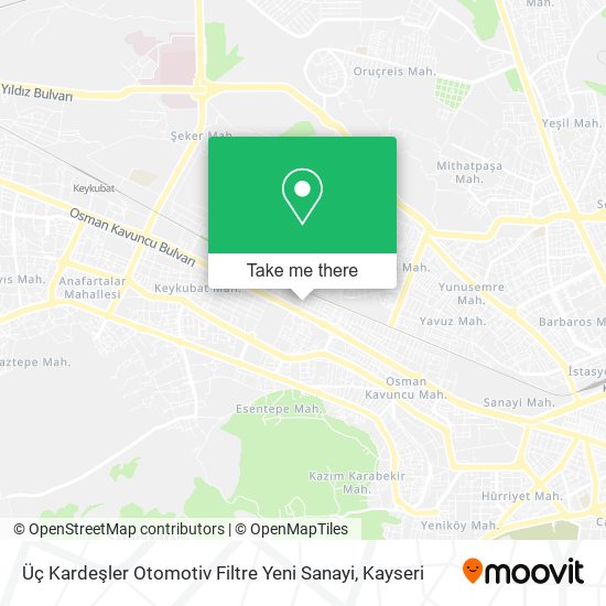 Üç Kardeşler Otomotiv Filtre Yeni Sanayi map