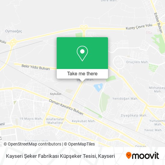 Kayseri Şeker Fabrikası Küpşeker Tesisi map