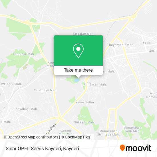 Sınar OPEL Servis Kayseri map