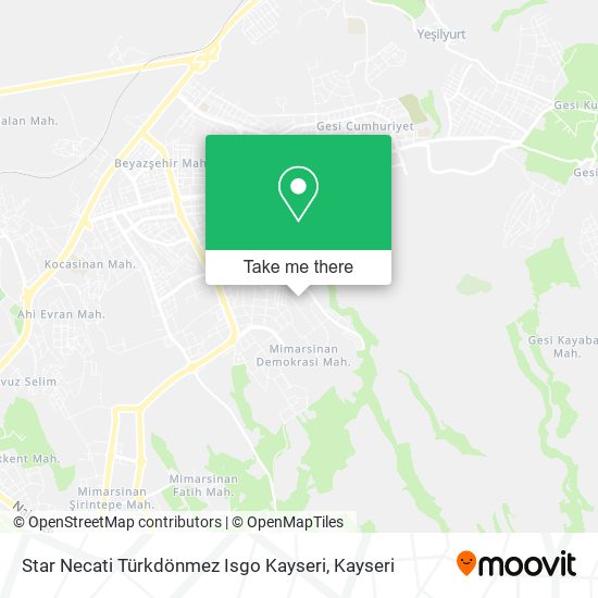 Star Necati Türkdönmez Isgo Kayseri map