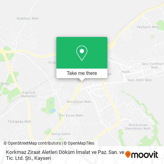 Korkmaz Ziraat Aletleri Döküm İmalat ve Paz. San. ve Tic. Ltd. Şti. map