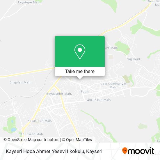 Kayseri Hoca Ahmet Yesevi Ilkokulu map