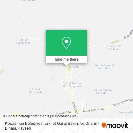 Kocasinan Belediyesi Erkilet Garaj Bakım ve Onarım Binası map