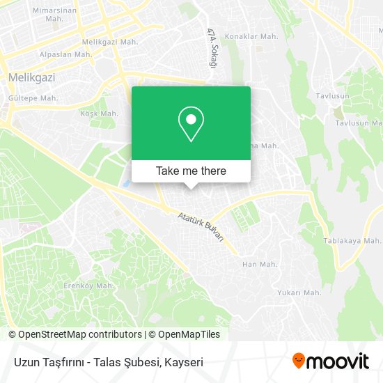 Uzun Taşfırını - Talas Şubesi map