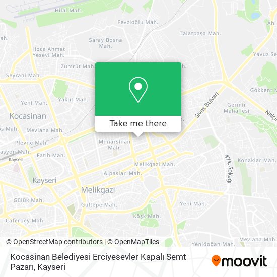Kocasinan Belediyesi Erciyesevler Kapalı Semt Pazarı map