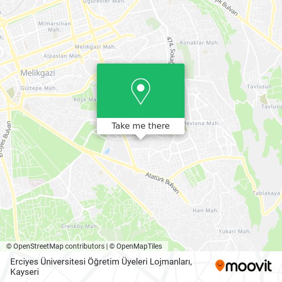Erciyes Üniversitesi Öğretim Üyeleri Lojmanları map