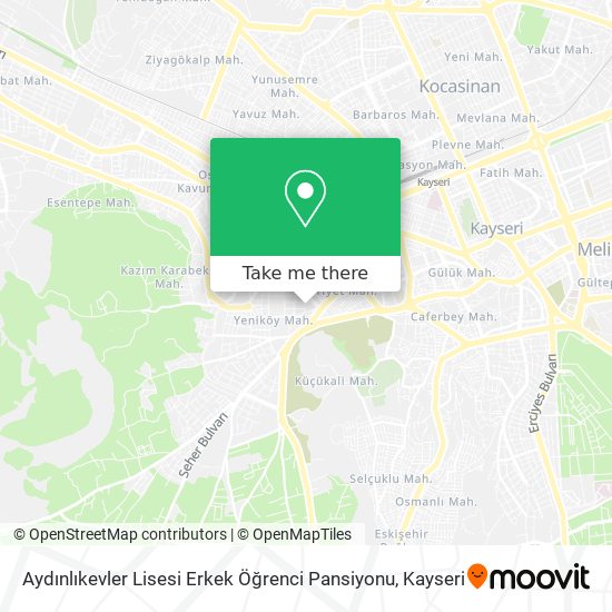 Aydınlıkevler Lisesi Erkek Öğrenci Pansiyonu map