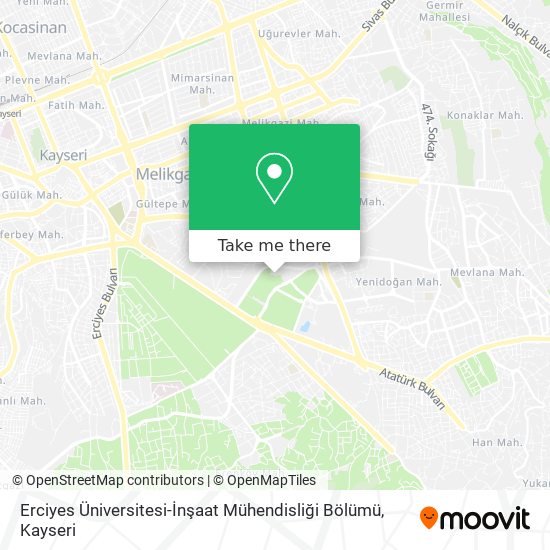Erciyes Üniversitesi-İnşaat Mühendisliği Bölümü map