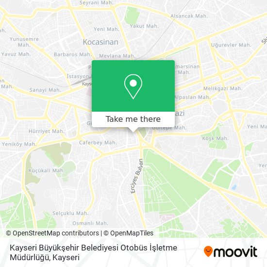 Kayseri Büyükşehir Belediyesi Otobüs İşletme Müdürlüğü map