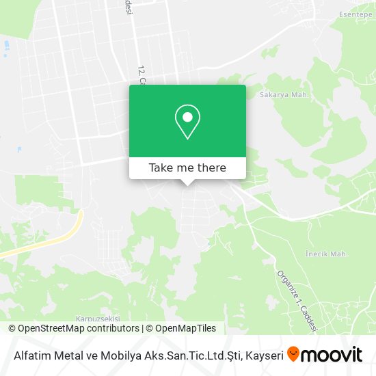 Alfatim Metal ve Mobilya Aks.San.Tic.Ltd.Şti map