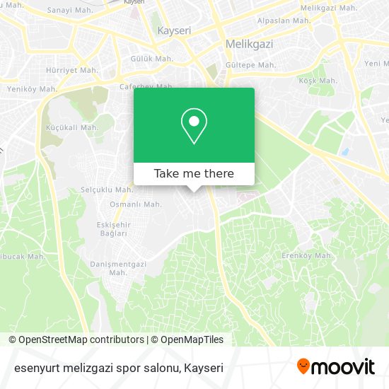 esenyurt melizgazi spor salonu map