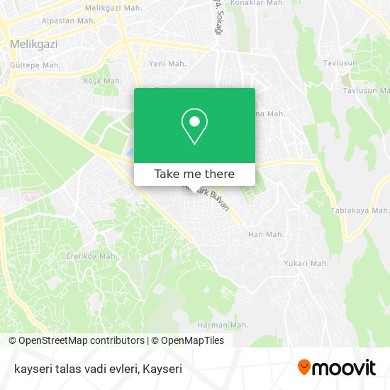 kayseri talas vadi evleri map