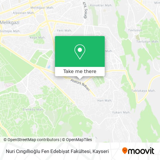 Nuri Cıngıllıoğlu Fen Edebiyat Fakültesi map