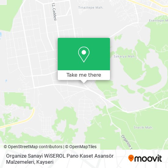 Organize Sanayi  WiSEROL Pano Kaset Asansör Malzemeleri map