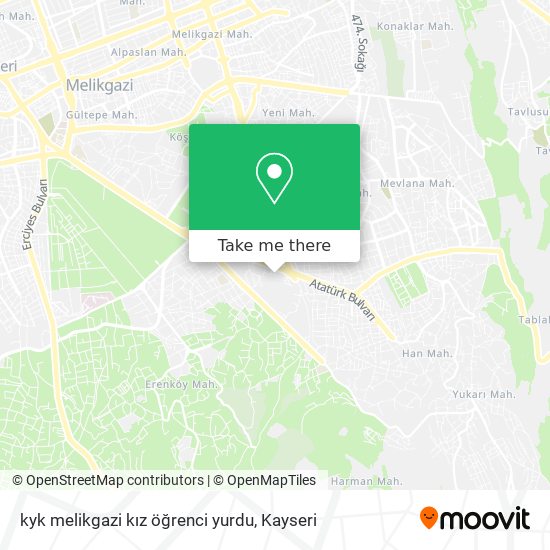 how to get to kyk melikgazi kiz ogrenci yurdu in melikgazi by bus or light rail