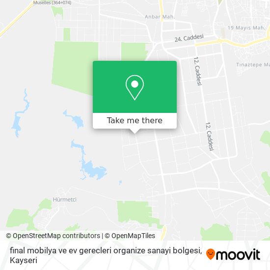 final mobilya ve ev gerecleri organize sanayi bolgesi map