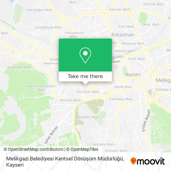 Melikgazi Belediyesi Kentsel Dönüşüm Müdürlüğü map