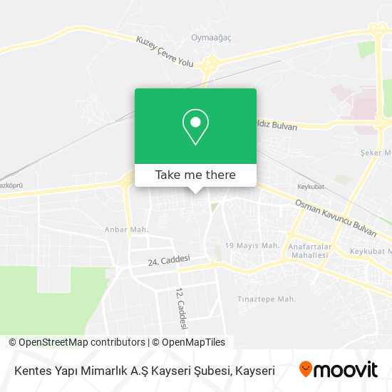 Kentes Yapı Mimarlık A.Ş Kayseri Şubesi map