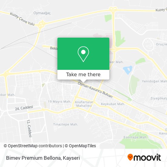 how to get to bimev premium bellona in melikgazi by bus