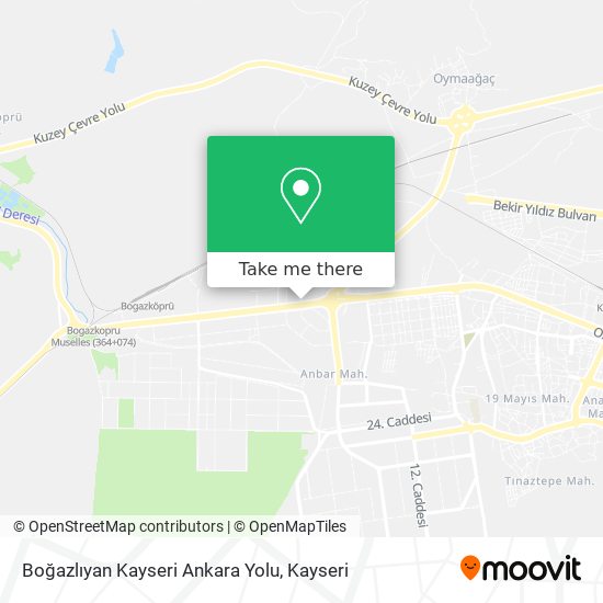 Boğazlıyan Kayseri Ankara Yolu map