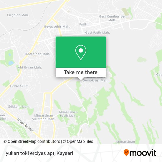 yukarı toki erciyes apt map
