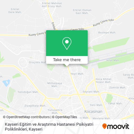 Kayseri Eğitim ve Araştırma Hastanesi Psikiyatri Poliklinikleri map