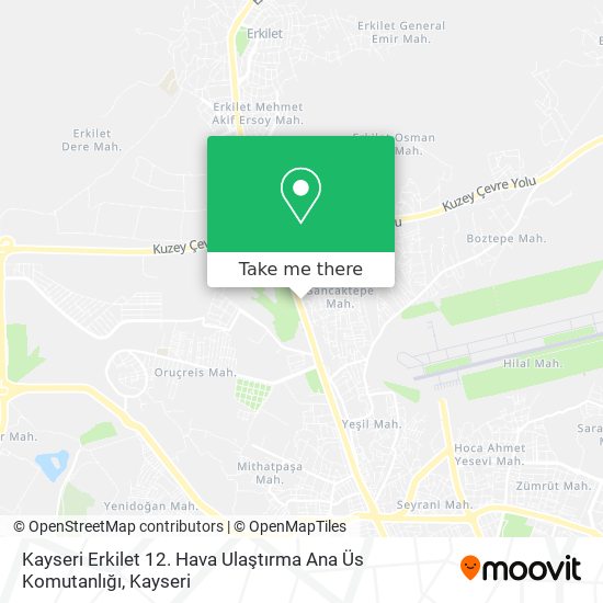 Kayseri Erkilet 12. Hava Ulaştırma Ana Üs Komutanlığı map
