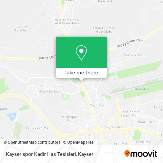 Kayserispor Kadir Has Tesisleri map