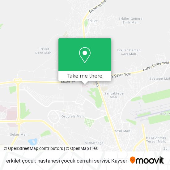 erkilet çocuk hastanesi çocuk cerrahi servisi map