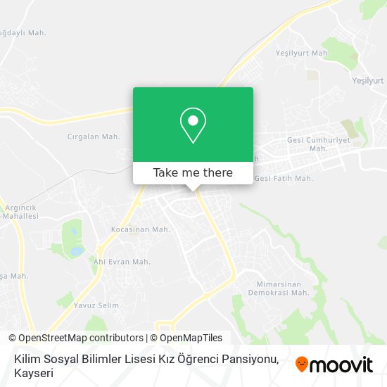 Kilim Sosyal Bilimler Lisesi Kız Öğrenci Pansiyonu map