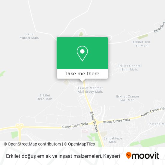 Erkilet doğuş emlak ve inşaat malzemeleri map