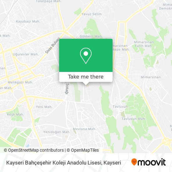Kayseri Bahçeşehir Koleji Anadolu Lisesi map