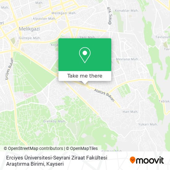 Erciyes Üniversitesi-Seyrani Ziraat Fakültesi Araştırma Birimi map
