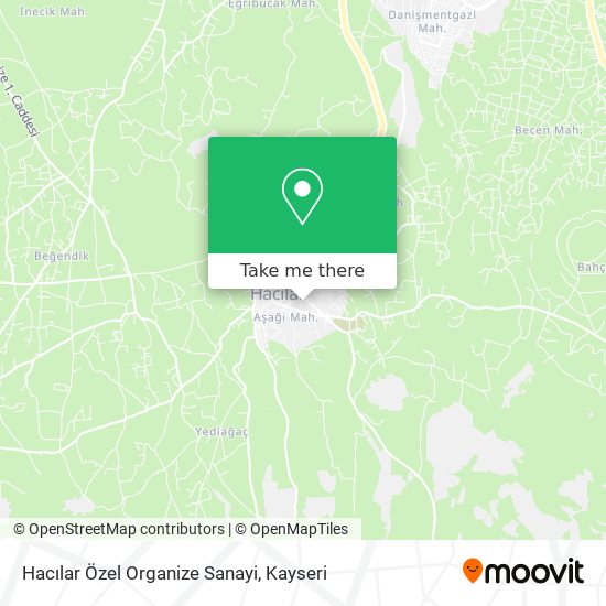 Hacılar Özel Organize Sanayi map