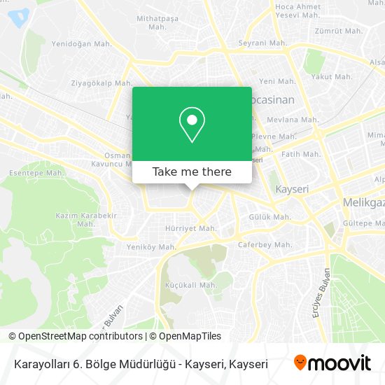 Karayolları 6. Bölge Müdürlüğü - Kayseri map