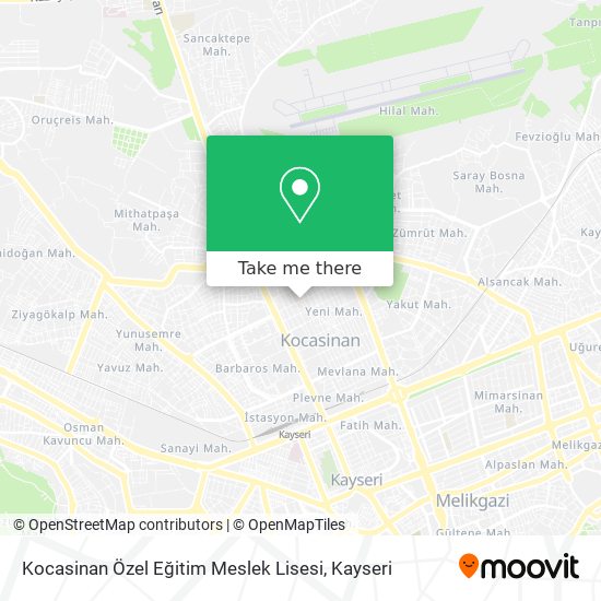 Kocasinan Özel Eğitim Meslek Lisesi map