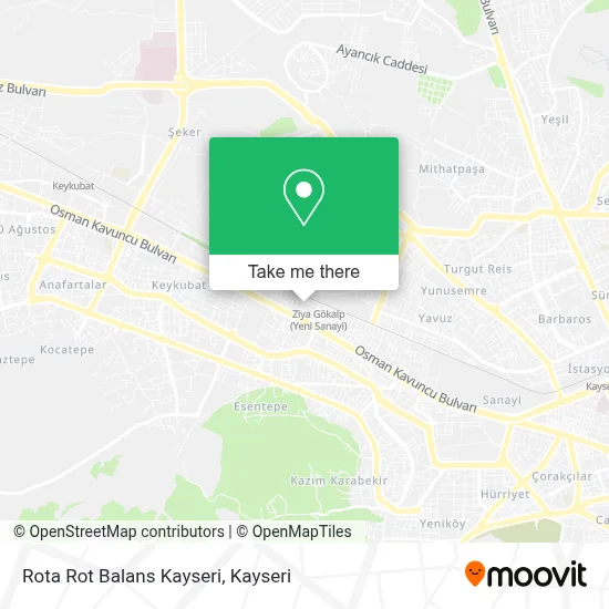 Rota Rot Balans Kayseri map