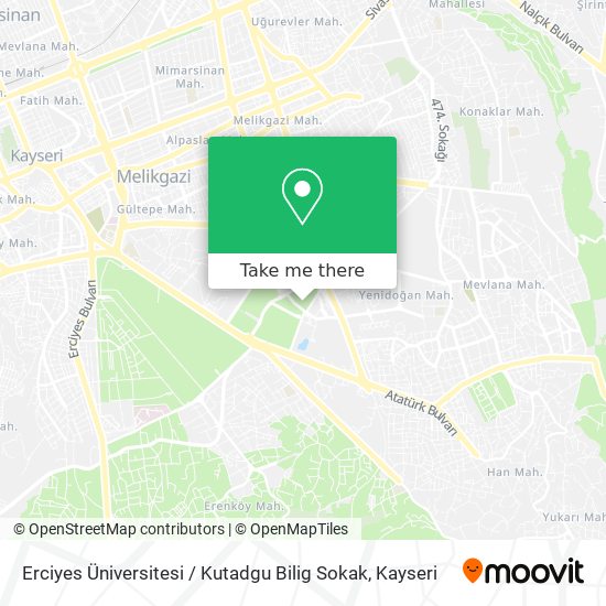 Erciyes Üniversitesi / Kutadgu Bilig Sokak map